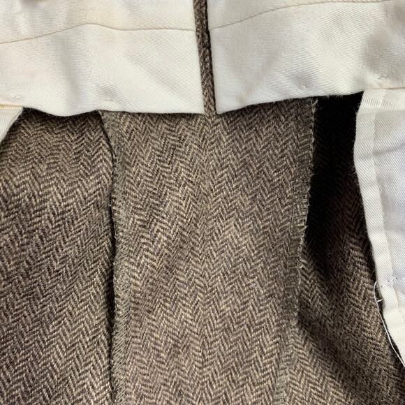 POLO by RALPH LAUREN Size 42 Long Brown Herringbone Virgin Wool Suit - Picture 13 of 15